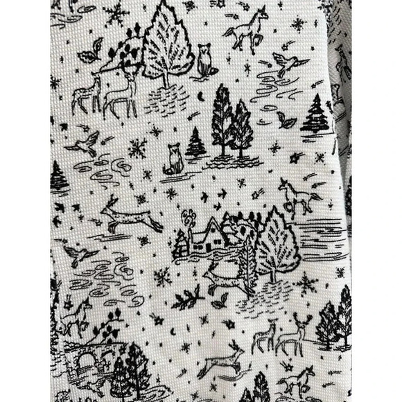 Victoria's Secret Pajamas Fireside Medium Hood Pom Pom Pajamas Black White - Picture 5 of 13